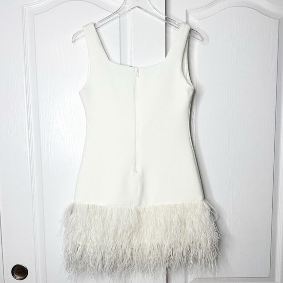 CYNTHIA ROWLEY - Bonded Feather Dress - White - Size Medium / Large* - Picture 5 of 10